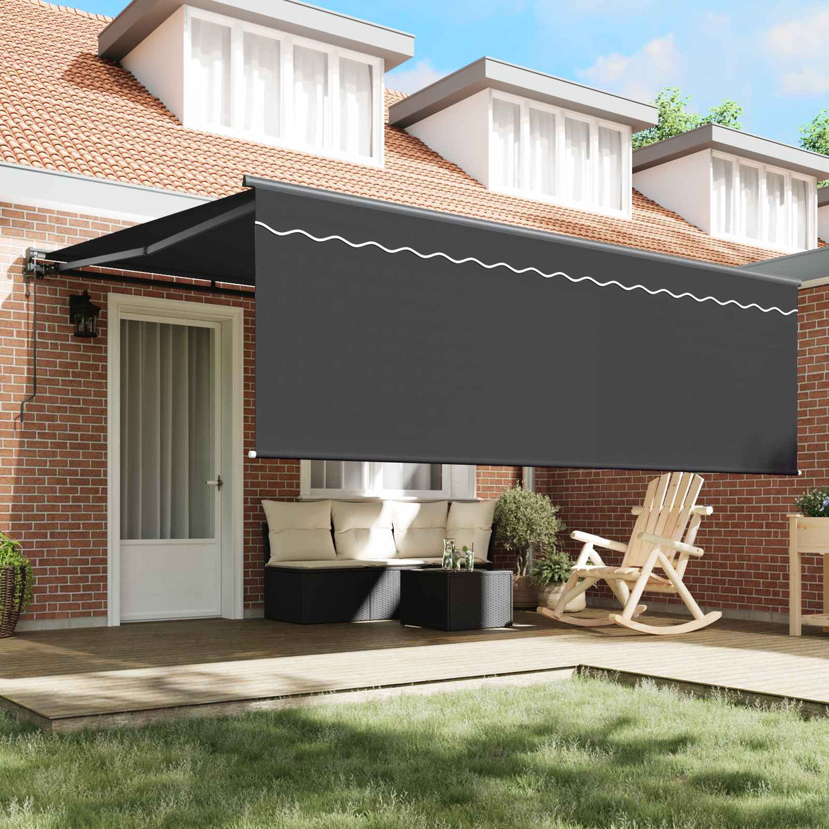 Vidaxx faltbarer Sonnenschirm gelb und weiß 350 x 250 cm