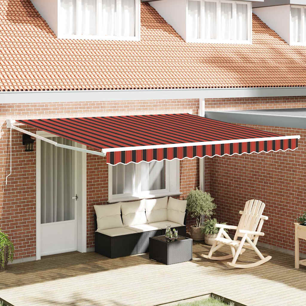 Vidaxx Markise rot und schwarz 350 x 250 x 165 cm Polyester
