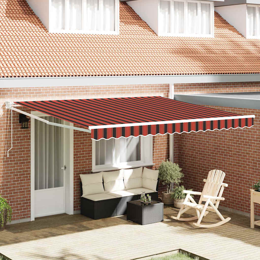 Vidaxx faltbarer Sonnenschirm rot und schwarz 350 x 250 cm Stoff und Stahl