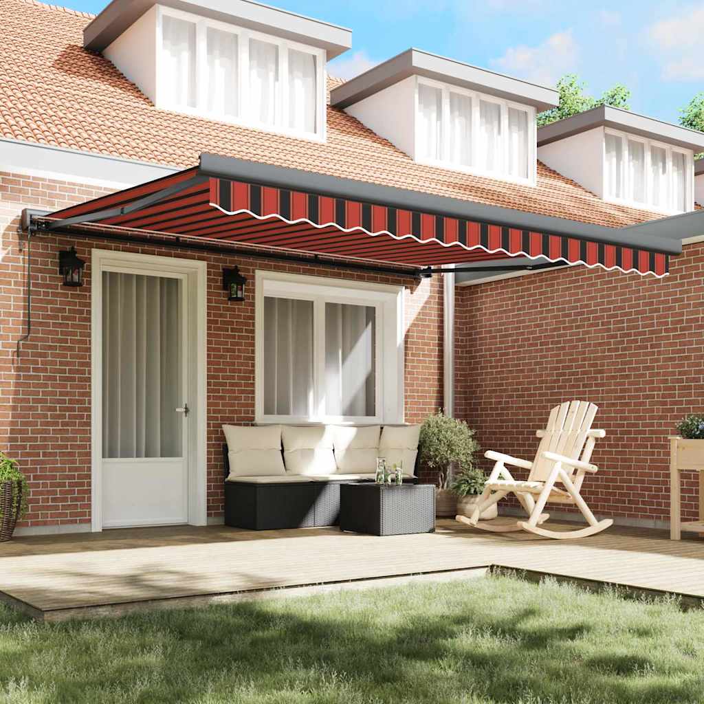 Vidaxx faltbarer Sonnenschirm rot und schwarz 350 x 250 cm Stoff