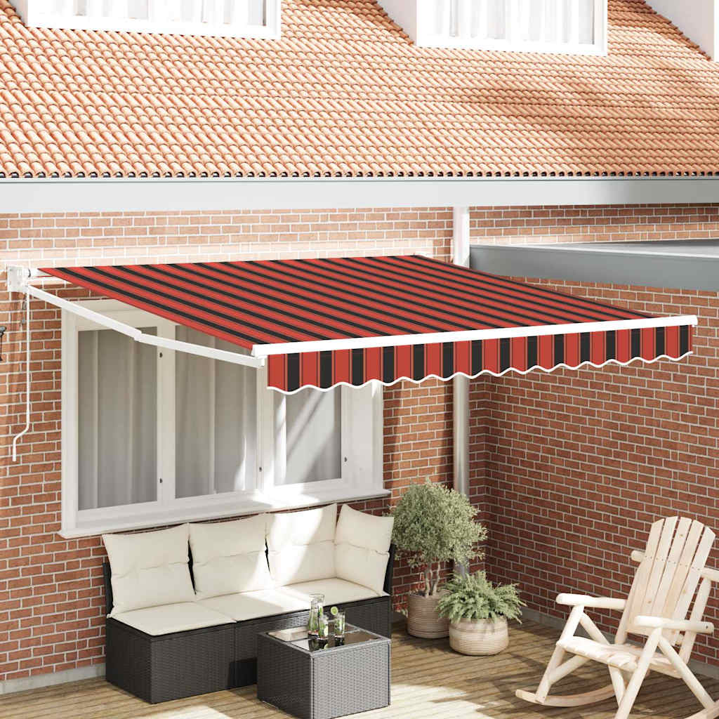 Vidaxx Markise Orange und Braun 350 x 250 x 165 cm Polyester