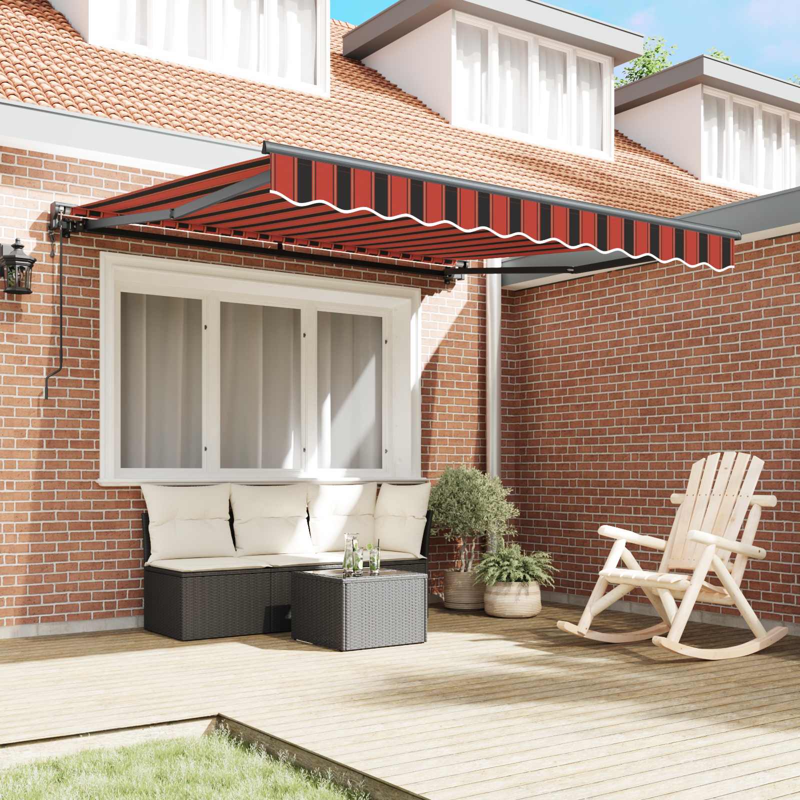 Vidaxx faltbarer Sonnenschirm Orange und Schwarz 350 x 250 cm
