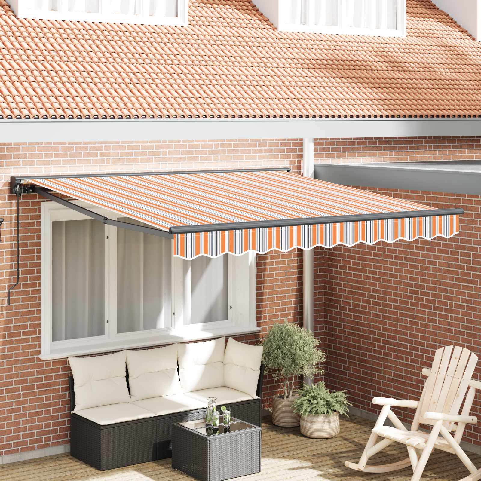 Vidaxx faltbarer Sonnenschirm blau und orange 350 x 250 cm