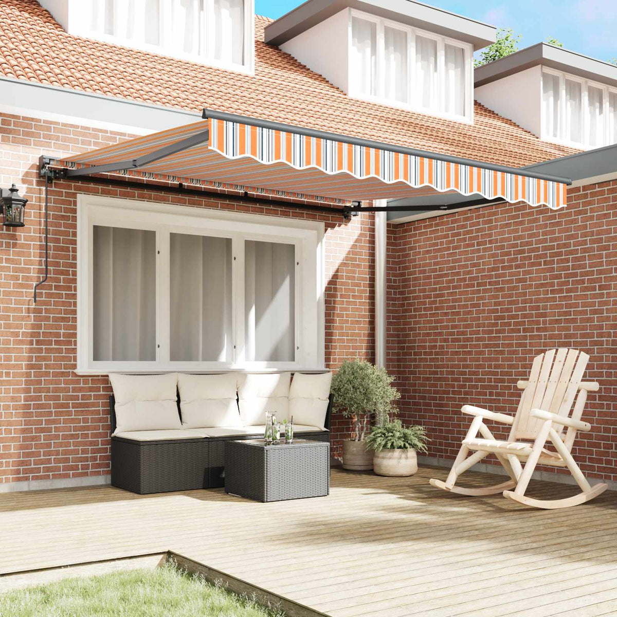 Vidaxx faltbarer Sonnenschirm blau und orange 350 x 250 cm