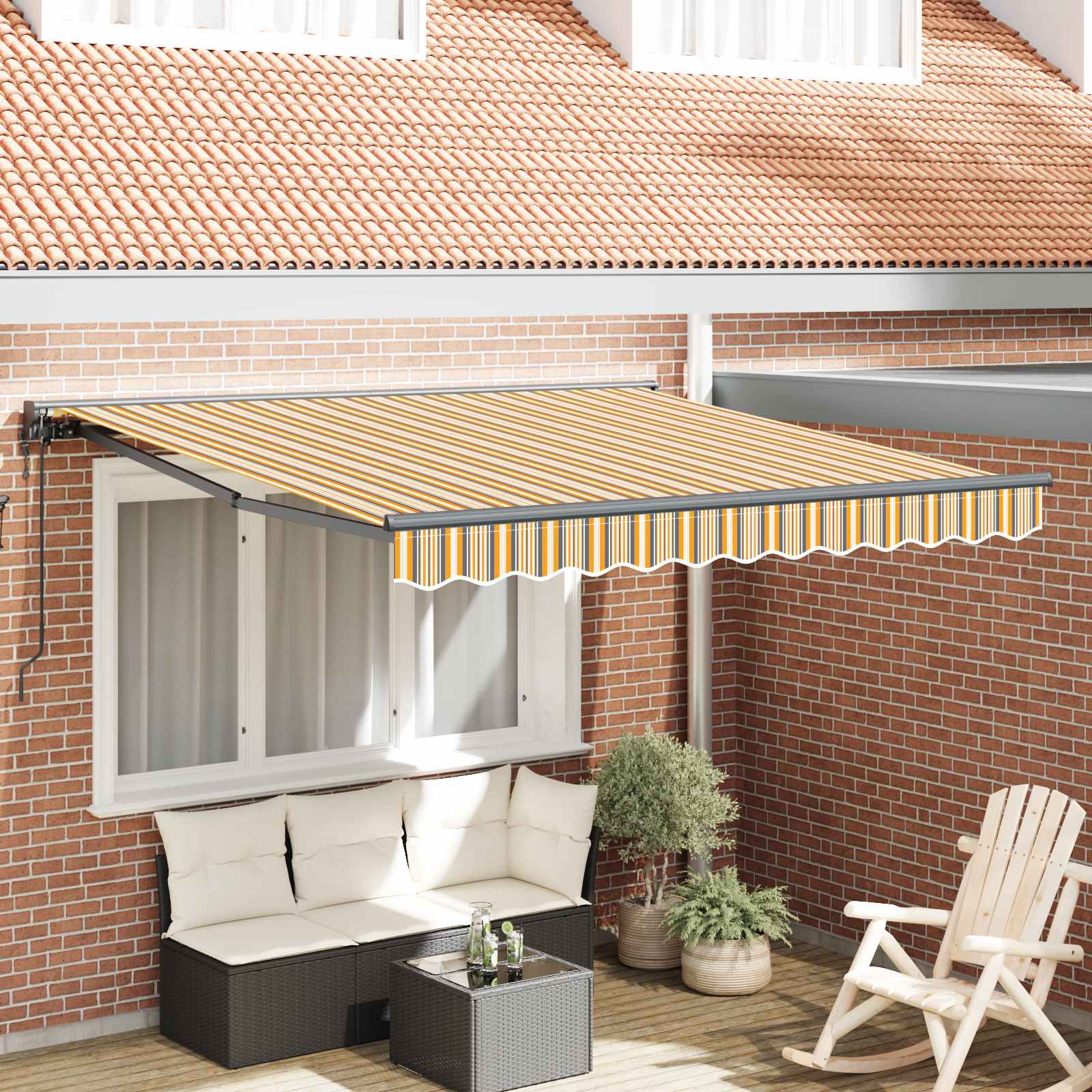 Vidaxx faltbarer Sonnenschirm Gelb und Grau 350 x 250 cm
