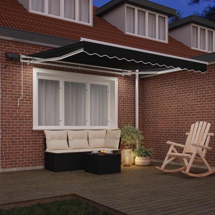 Vidaxx faltbarer Sonnenschirm schwarz 350 x 250 cm Stoff und Stahl