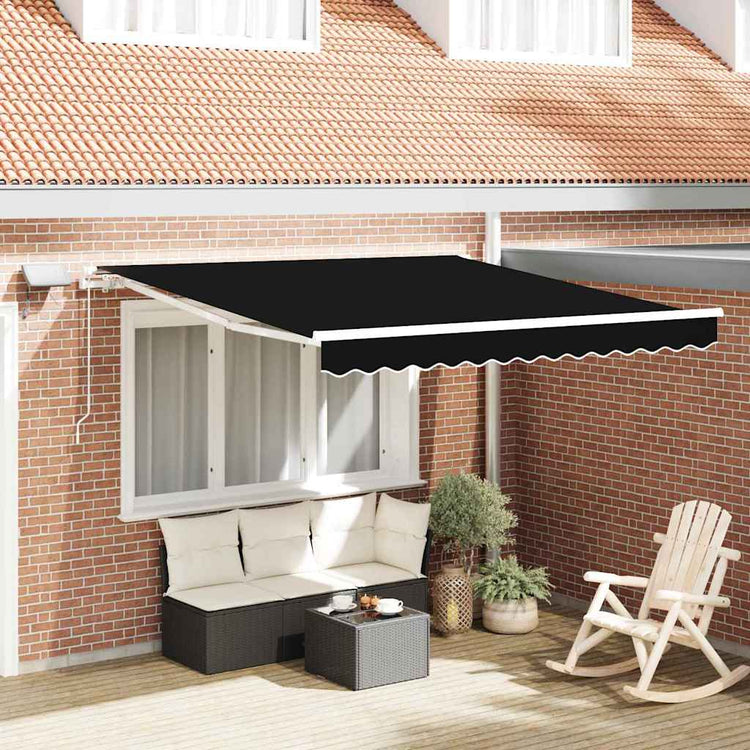Vidaxx faltbarer Sonnenschirm schwarz 350 x 250 cm Stoff und Stahl