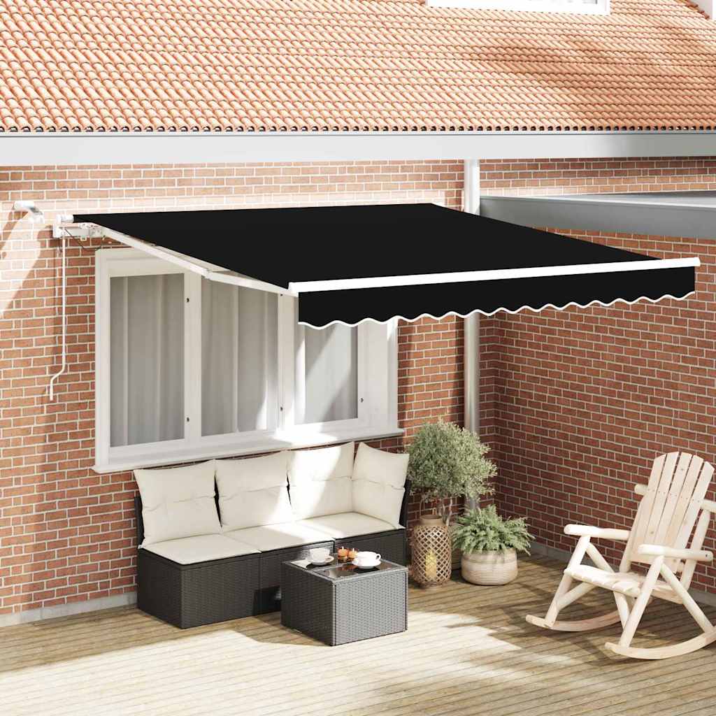 Vidaxx faltbarer Sonnenschirm schwarz 350 x 250 cm Polyester und Metall