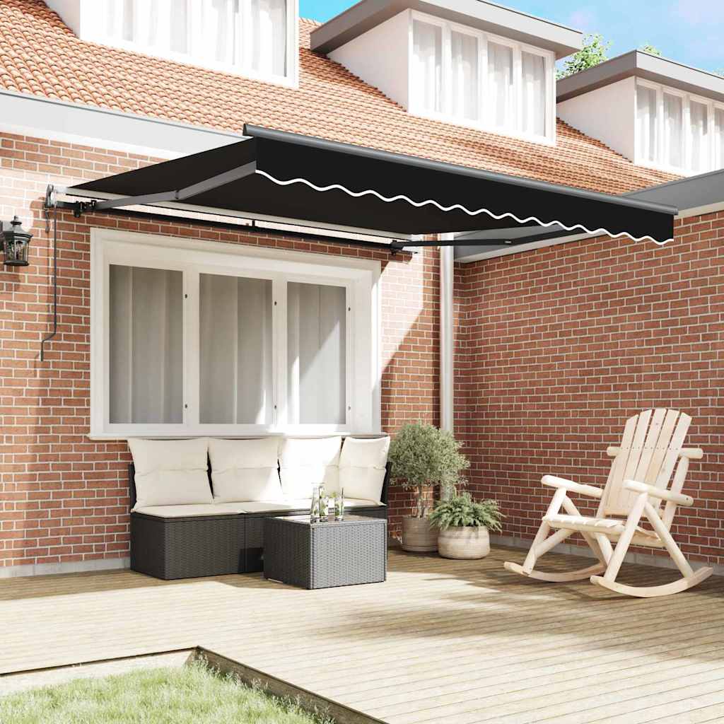 Vidaxx faltbarer Sonnenschirm schwarz 350 x 250 cm Stoff und Aluminium