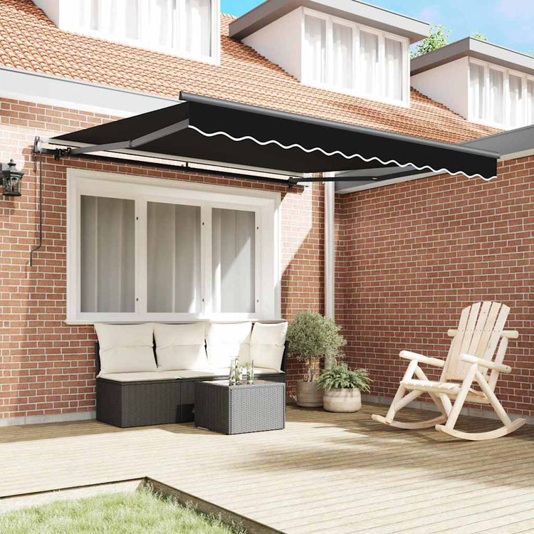 Vidaxx faltbarer Sonnenschirm schwarz 350 x 250 cm Stoff und Aluminium
