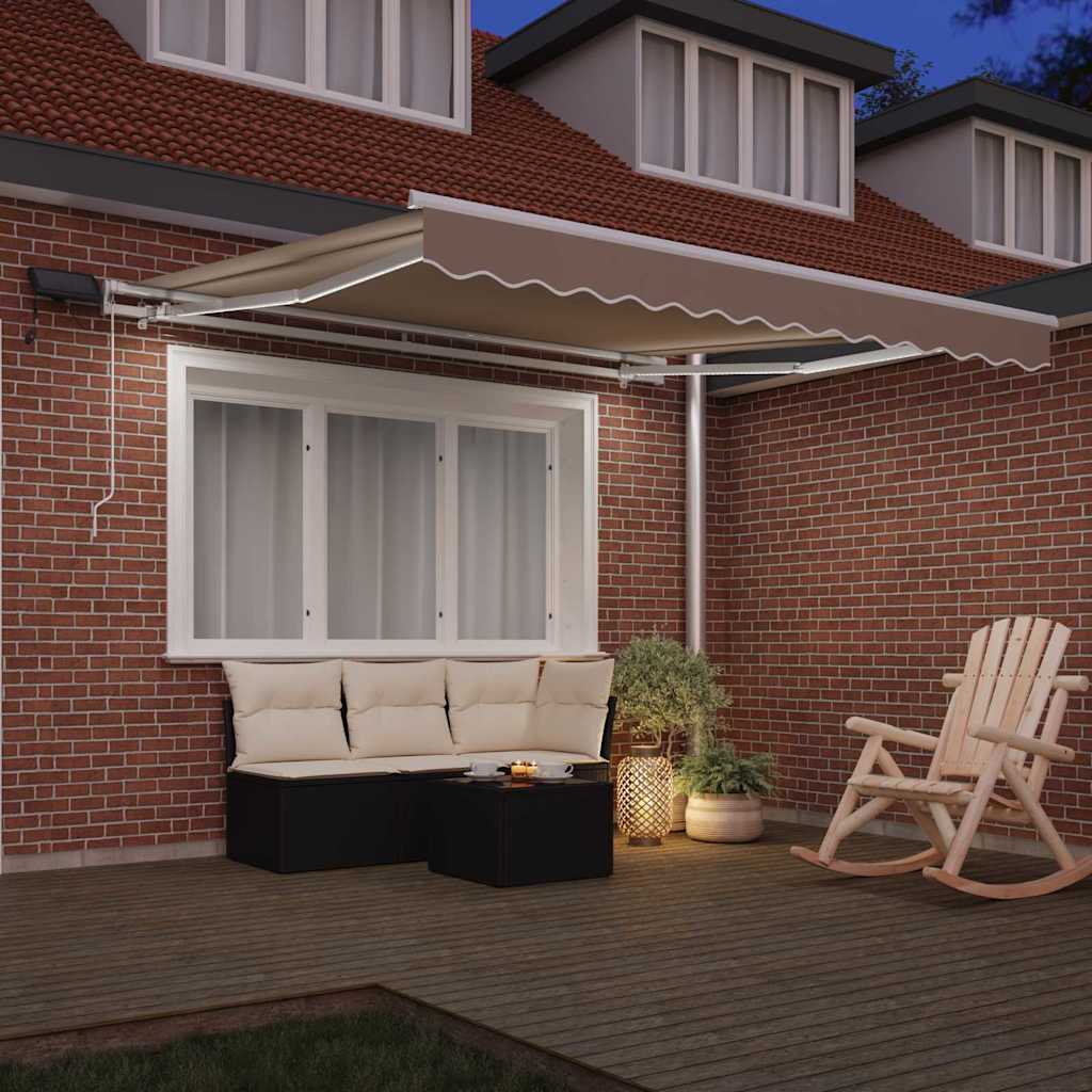 Vidaxx faltbarer Sonnenschirm Beige 350 x 250 cm Stoff und Stahl