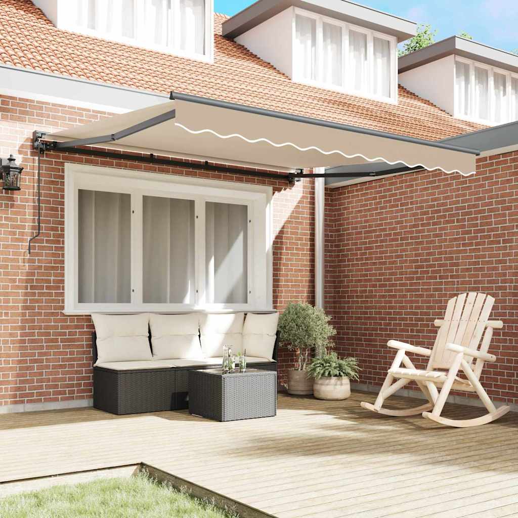 Vidaxx faltbarer Sonnenschirm Beige 350 x 250 cm Polyester und Metall