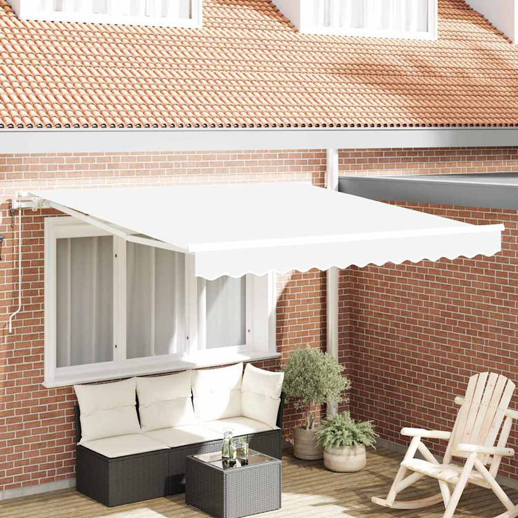 VidaXL faltbarer Sonnenschirm weiß 350 x 250 cm Stoff
