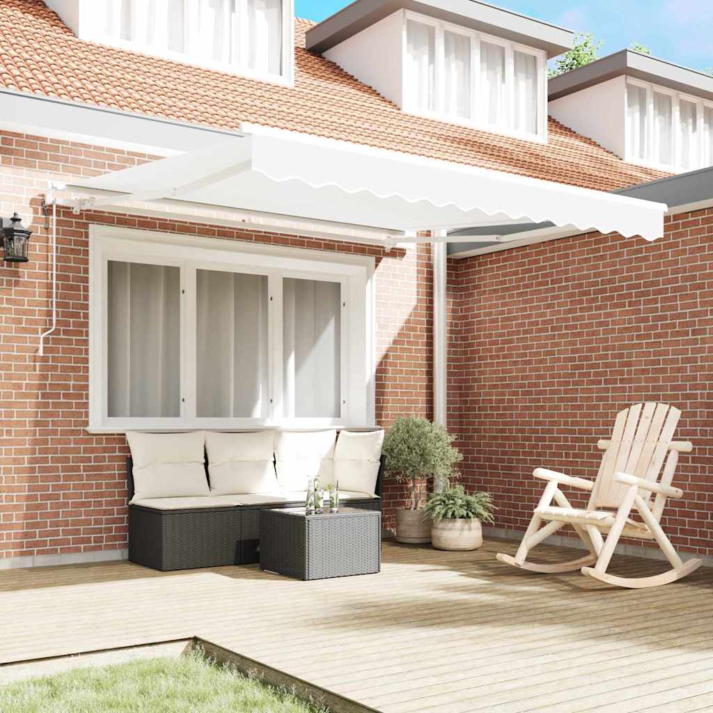 VidaXL faltbarer Sonnenschirm weiß 350 x 250 cm Stoff