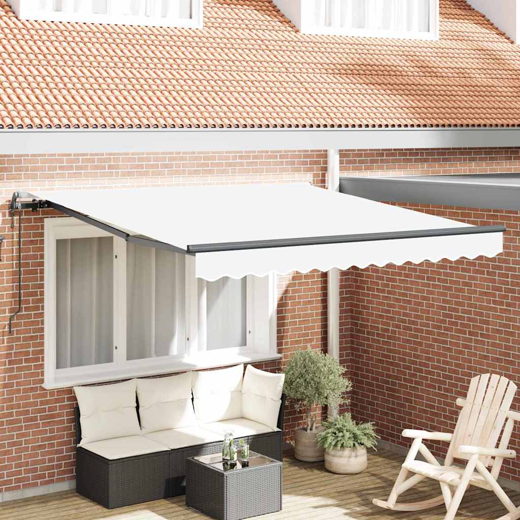 Vidaxx faltbarer Sonnenschirm weiß 350 x 250 cm Stoff und Aluminium