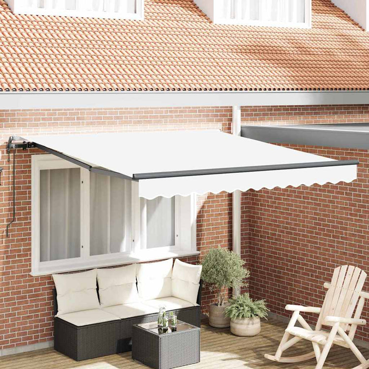 Vidaxx faltbarer Sonnenschirm weiß 350 x 250 cm Stoff und Aluminium