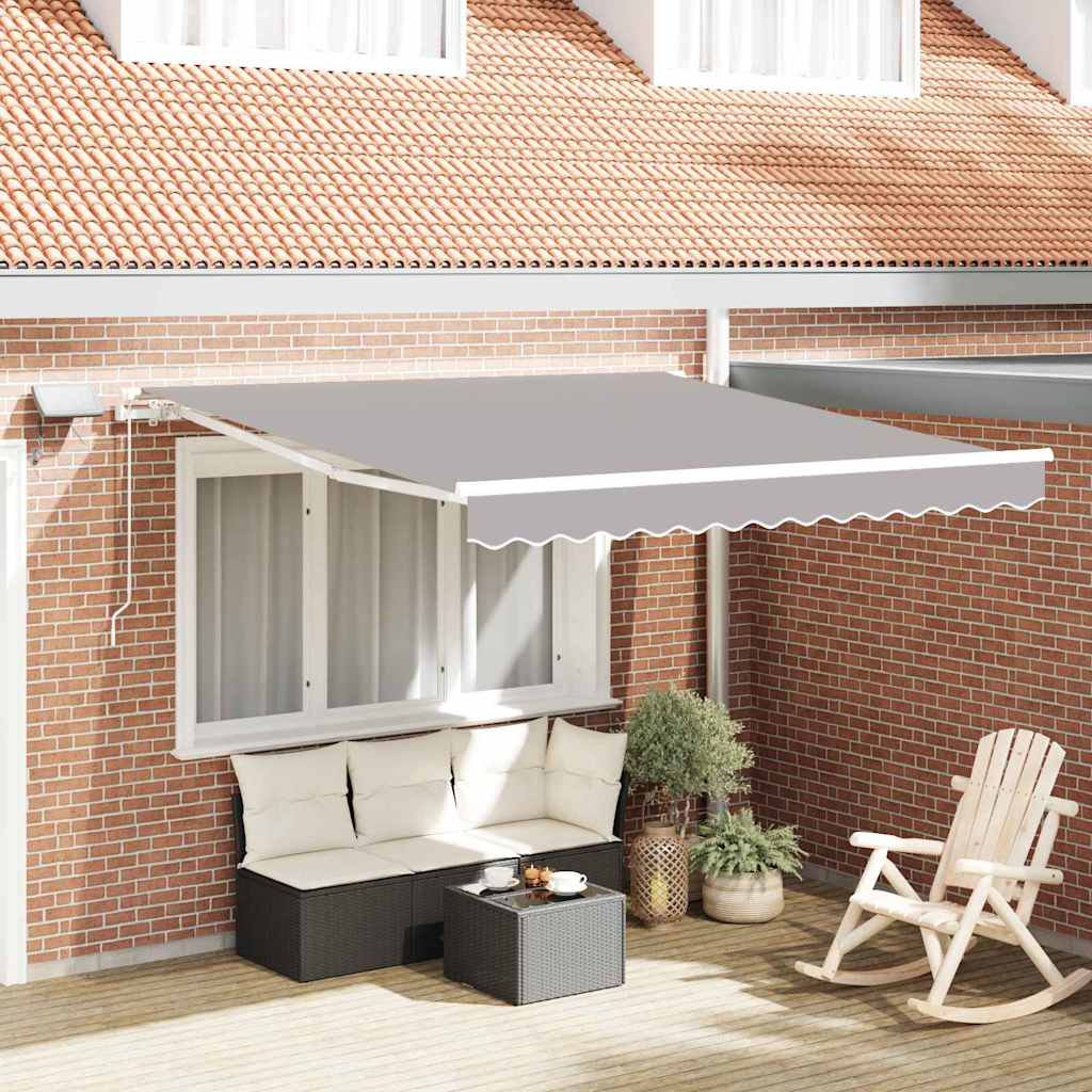 Vidaxx faltbarer Sonnenschirm hellgrau 350 x 250 cm Stoff und Stahl
