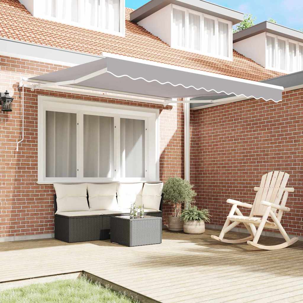 Vidaxx faltbarer Sonnenschirm hellgrau 350 x 250 cm Stoff