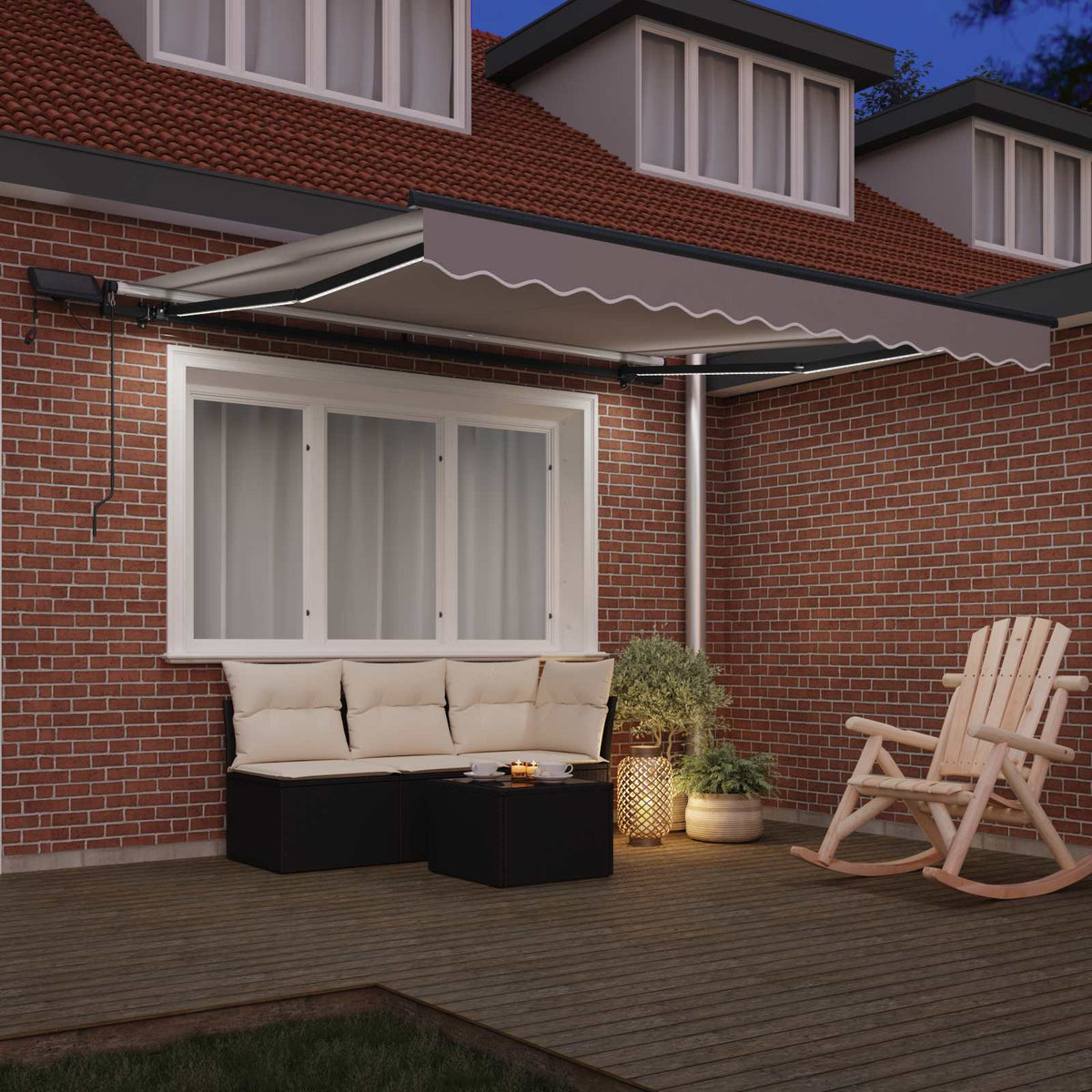 Vidaxx faltbarer Sonnenschirm hellgrau 350 x 250 cm Stoff