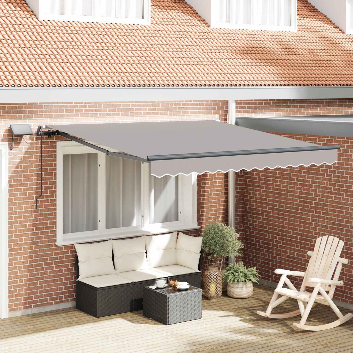 Vidaxx faltbarer Sonnenschirm hellgrau 350 x 250 cm Stoff