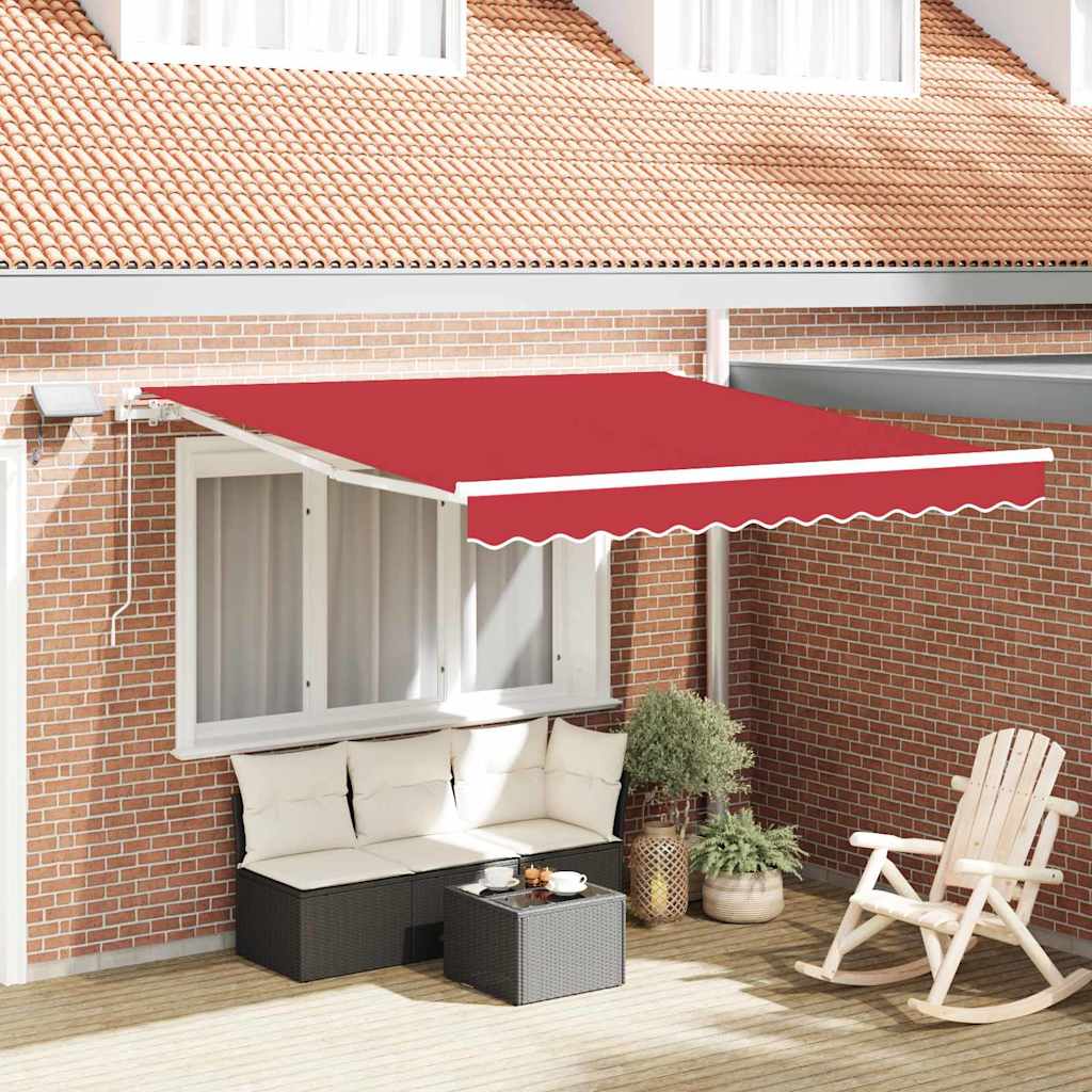 Vidaxx faltbarer Sonnenschirm rot 350 x 250 cm Stoff und Stahl