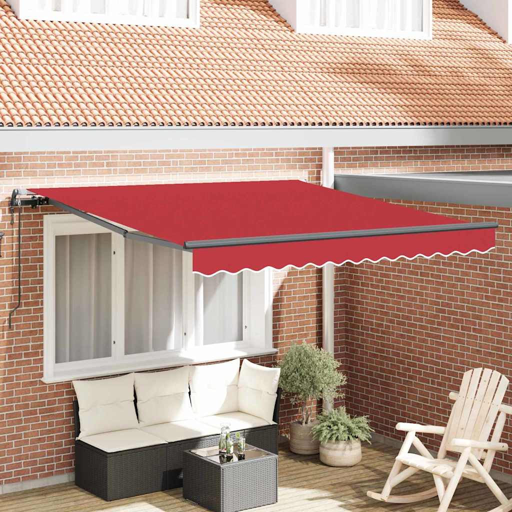 Vidaxx faltbarer Sonnenschirm rot 350 x 250 cm Stoff und Aluminium