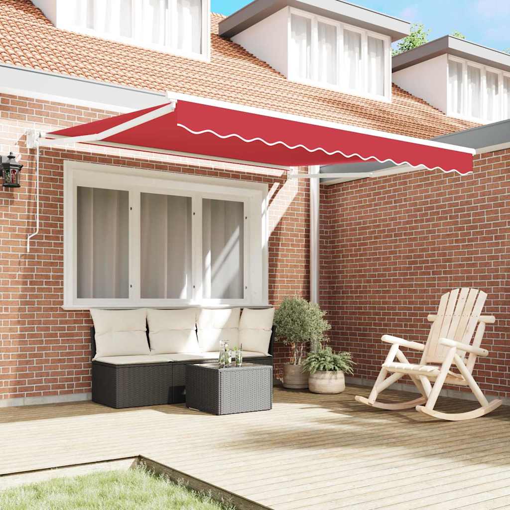 Vidaxx faltbarer Sonnenschirm rot 350 x 250 cm Polyester und Aluminium