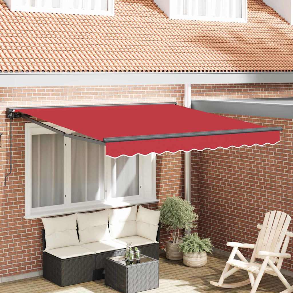 Vidaxx faltbarer Sonnenschirm rot 350 x 250 cm Polyester und Metall