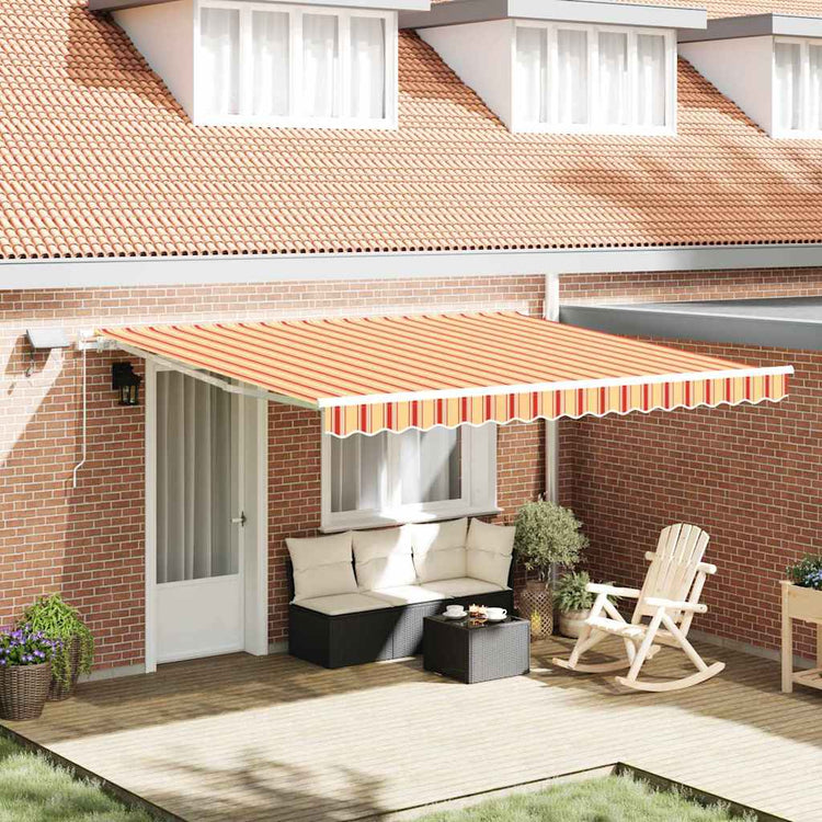 Vidaxx-Faltmarkise mit gelbem und orangefarbenem 400 × 300 cm-Stoff