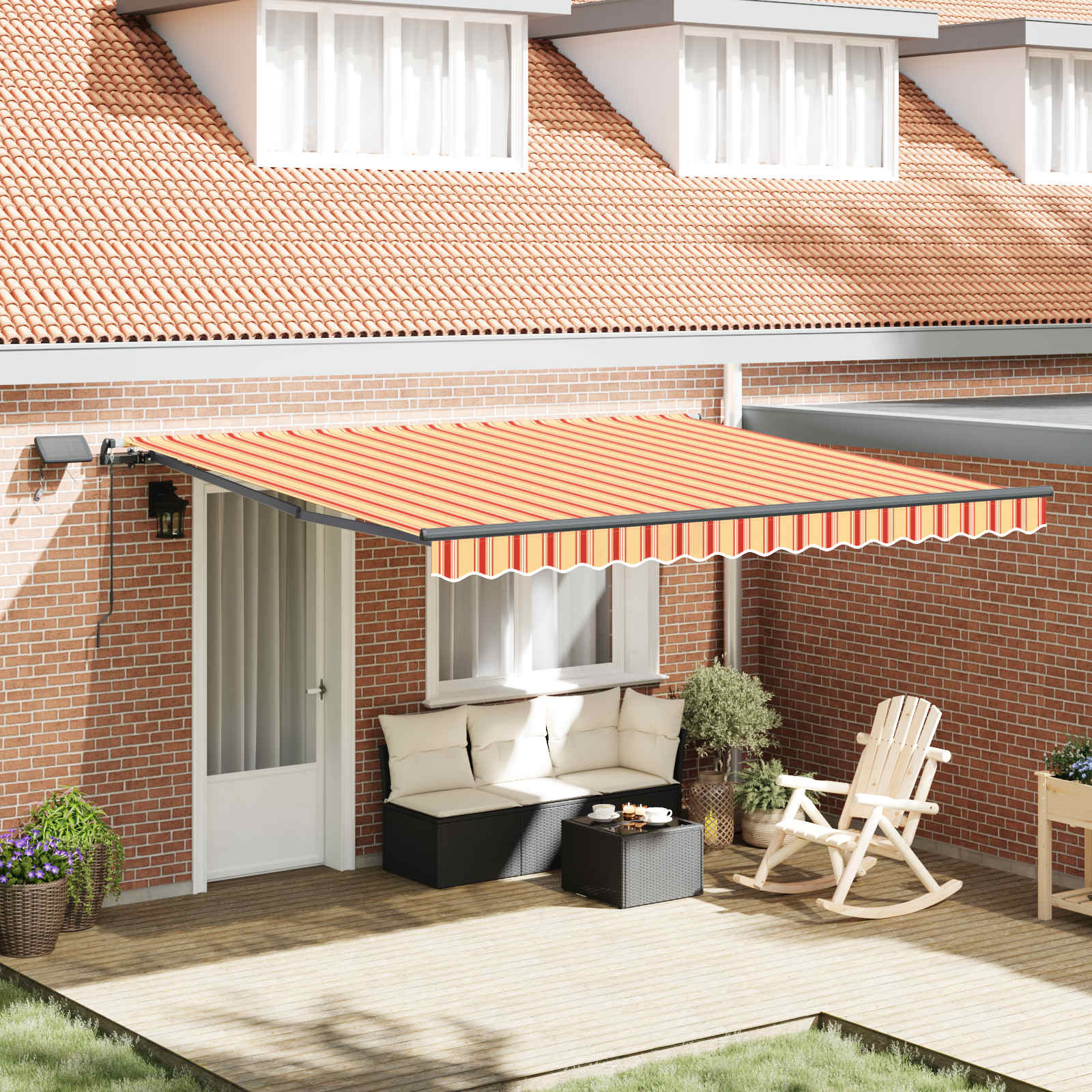 Vidaxx faltbarer Sonnenschirm gelb und orange 400 × 300 cm Stoff