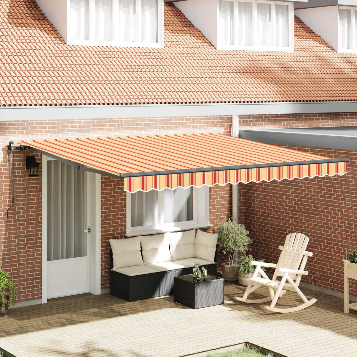 Vidaxx faltbarer Sonnenschirm Gelb und Orange 400 × 300 cm
