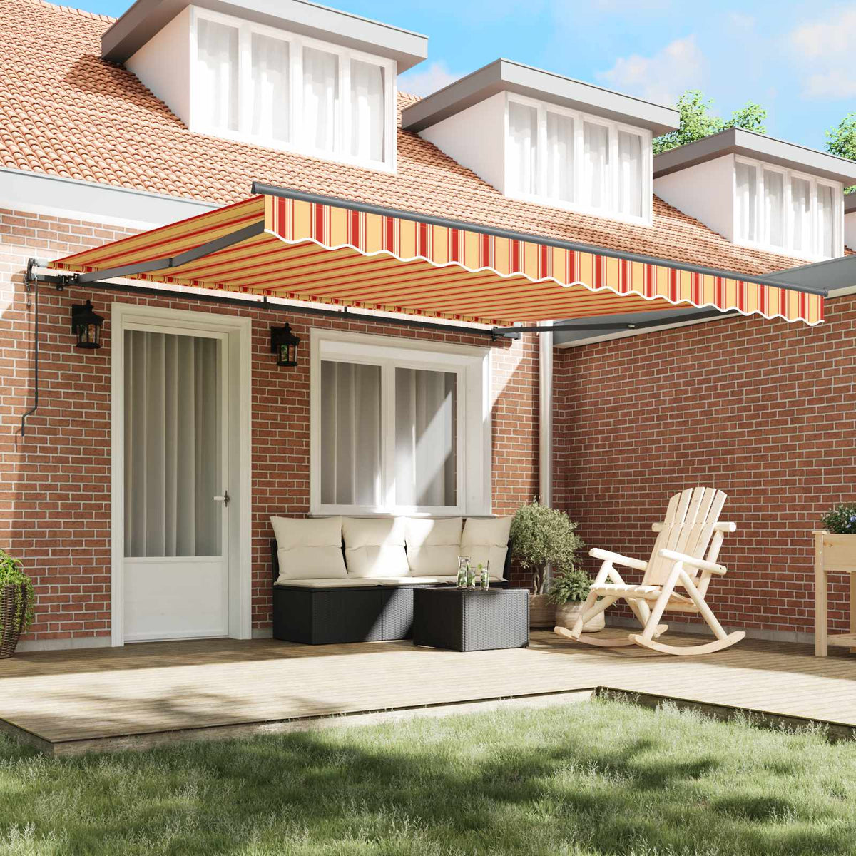 Vidaxx faltbarer Sonnenschirm Gelb und Orange 400 × 300 cm