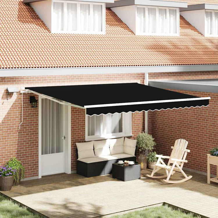 Vidaxx Faltmarkise schwarz 400 × 300 cm Stoff und Stahl