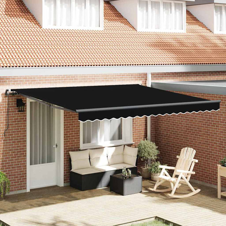 Vidaxx faltbarer Sonnenschirm schwarz 400 × 300 cm Polyester und Stahl