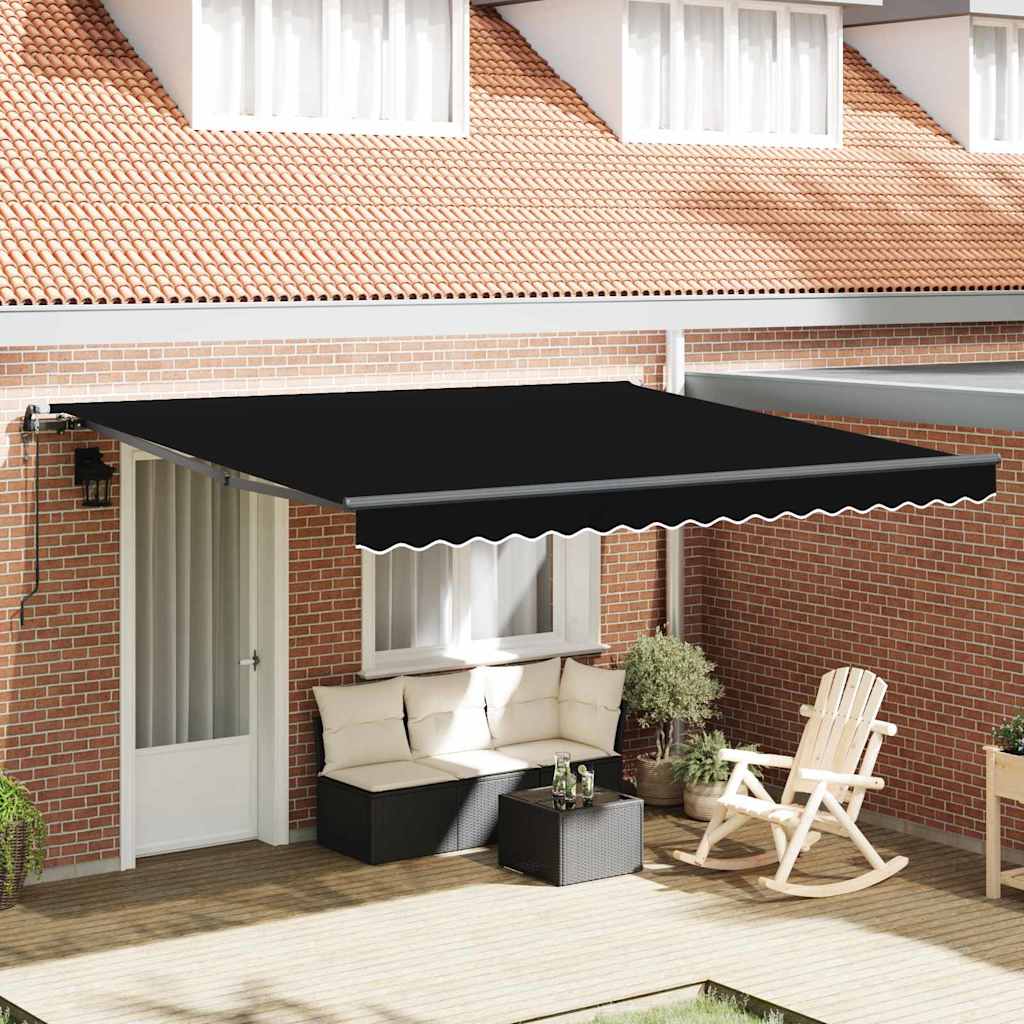 Vidaxx Faltmarkise schwarz 400 × 300 cm Stoff und Aluminium