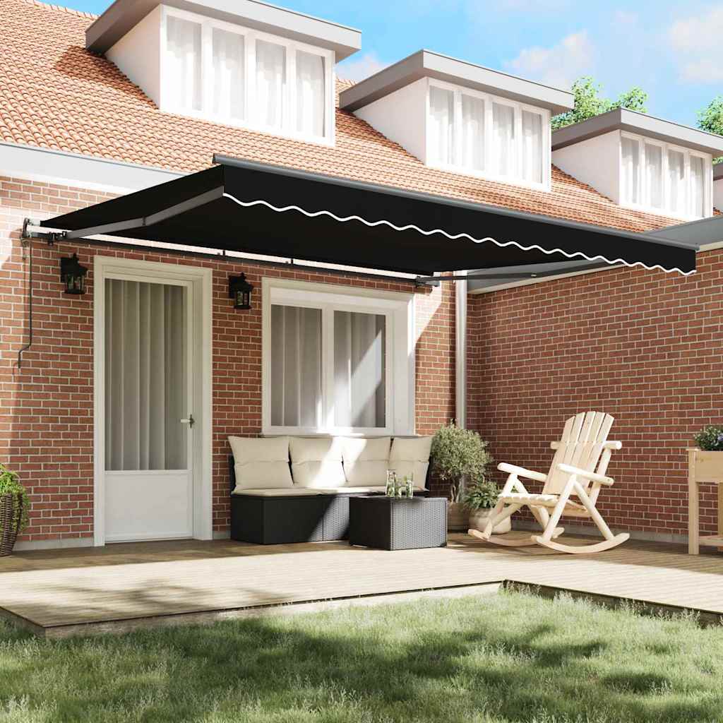 Vidaxx Faltmarkise schwarz 400 × 300 cm Stoff und Aluminium