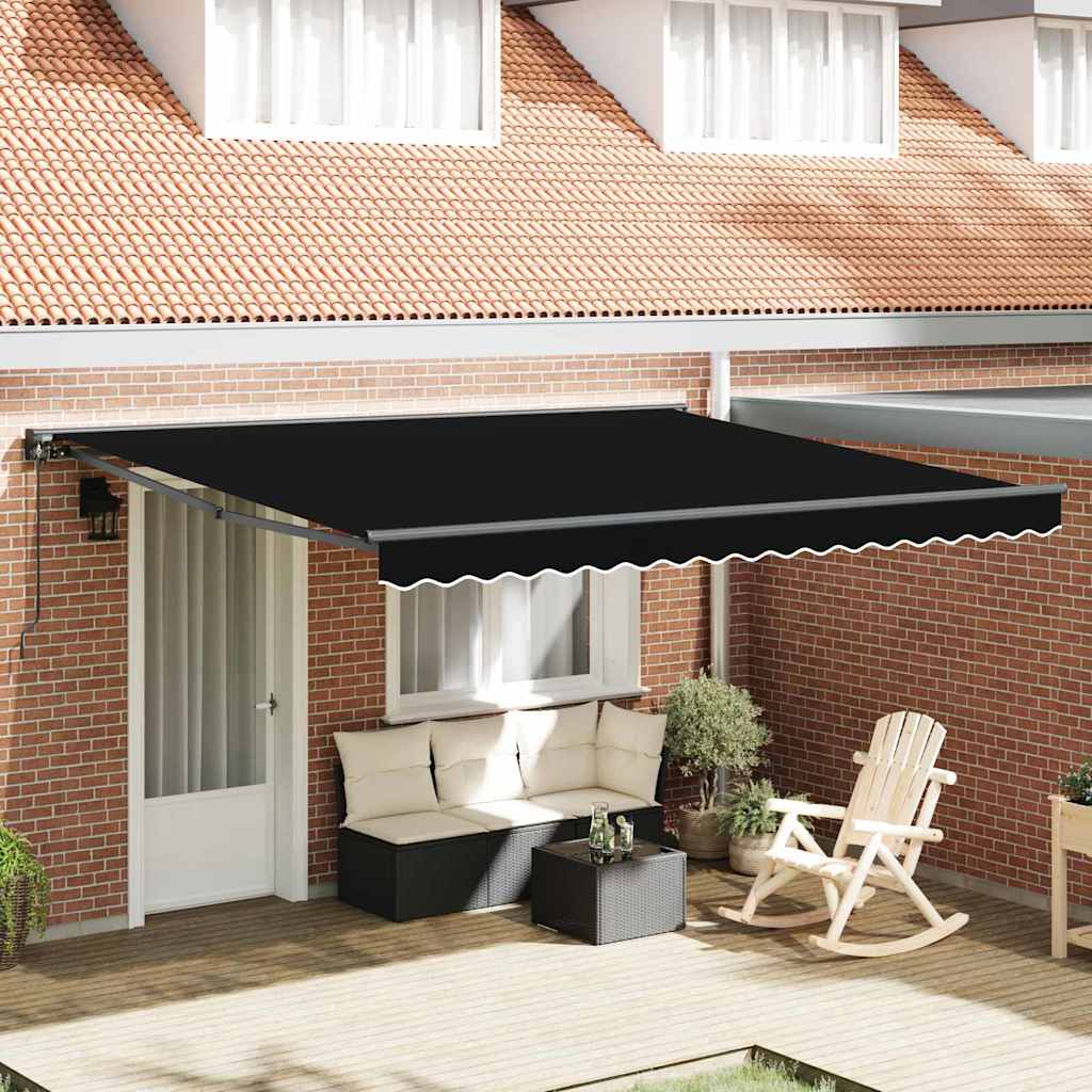 Vidaxx faltbarer Sonnenschirm schwarz 400 × 300 cm Polyester und Metall