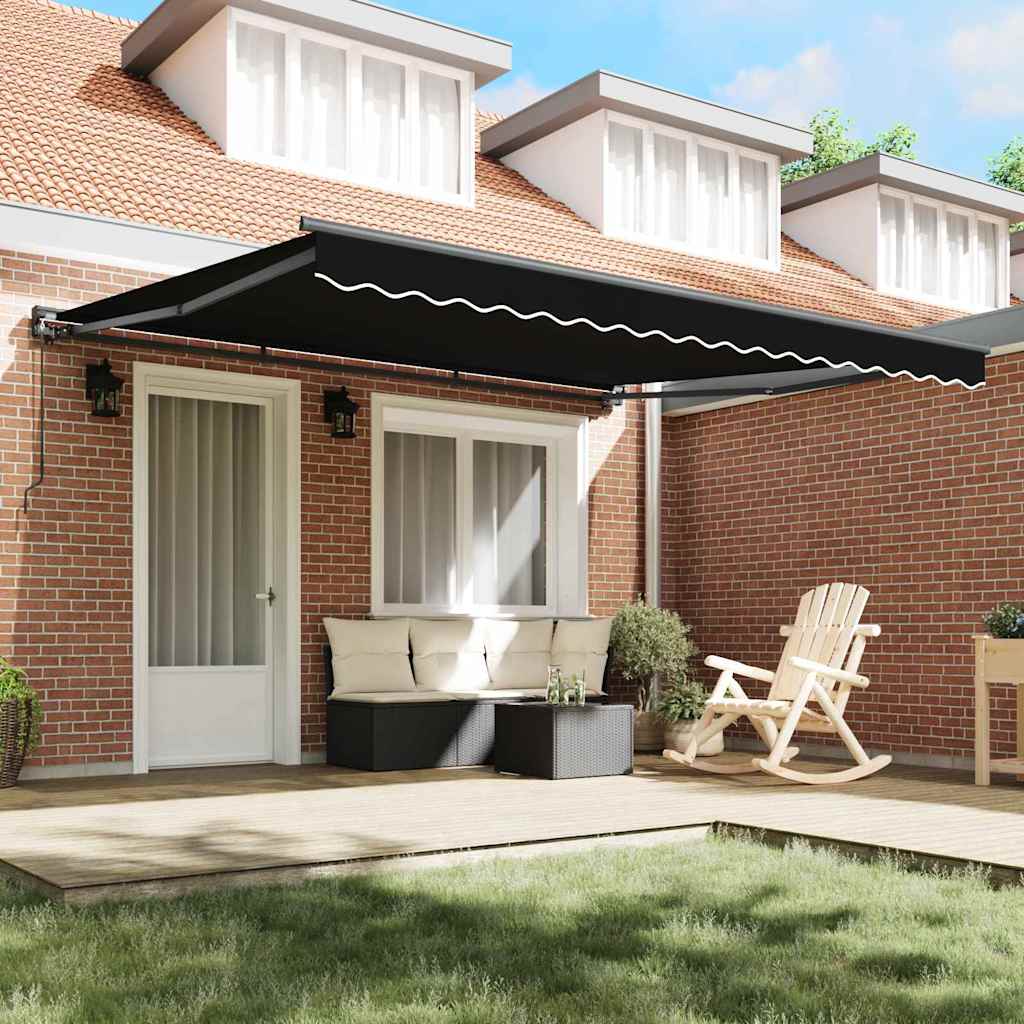 Vidaxx faltbarer Sonnenschirm schwarz 400 × 300 cm Polyester und Metall