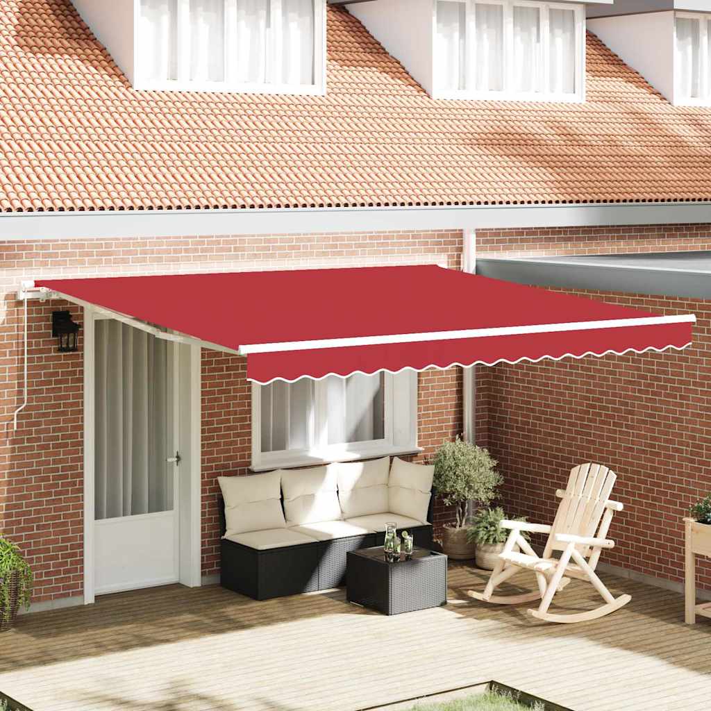 Vidaxx faltbarer Sonnenschirm rot 400 × 300 cm Polyester und Aluminium