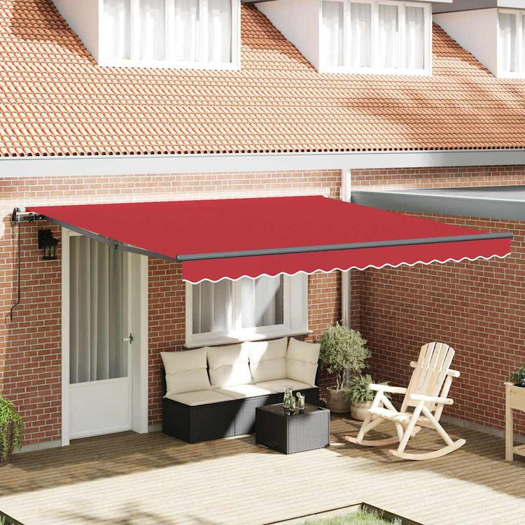 Vidaxx faltbarer Sonnenschirm rot 400 × 300 cm Stoff und Aluminium