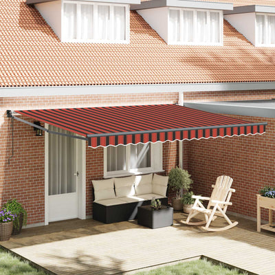 Vidaxx Markise Orange und Braun 450 x 300 x 165 cm Polyester und Metall