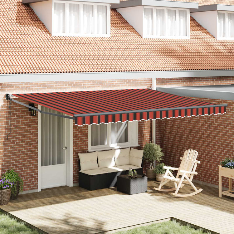 Vidaxx Markise Orange und Braun 450 x 300 x 165 cm Polyester und Metall