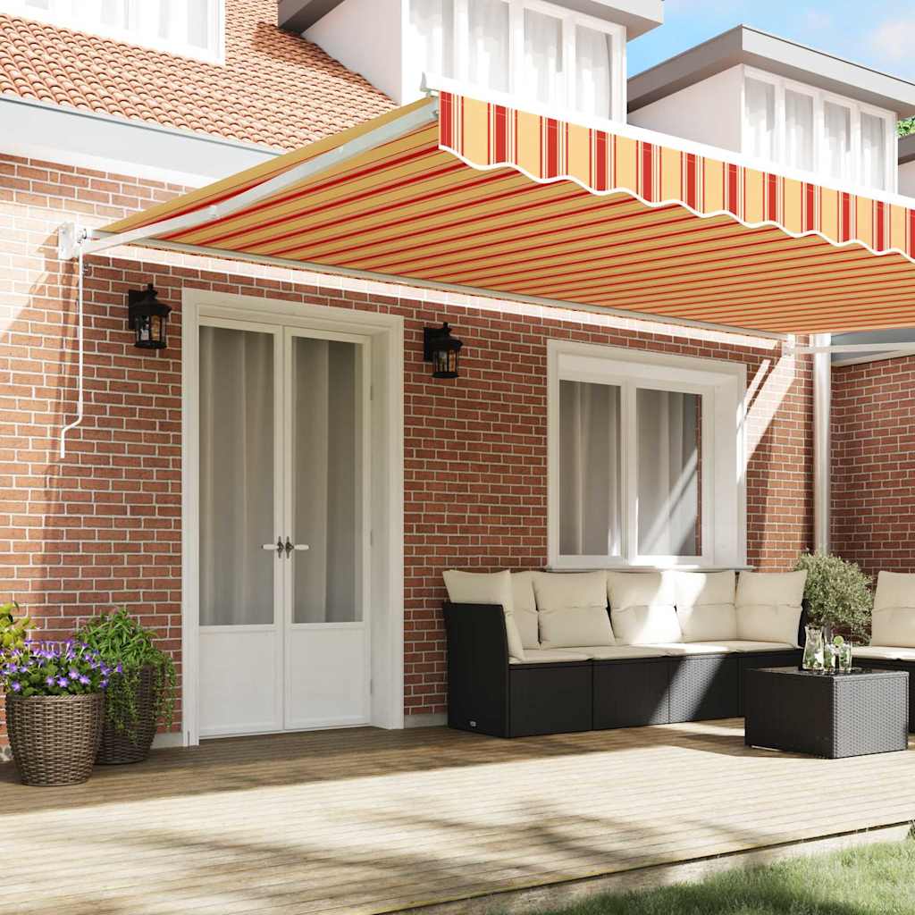 Vidaxx-Markise Gelb und Orange 500 x 300 x 165 cm Polyester und Metall