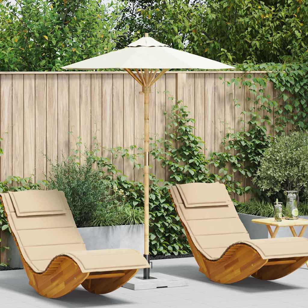 VidaXL Gartenschirm cremeweiß ø 270 x 260 cm Bambus