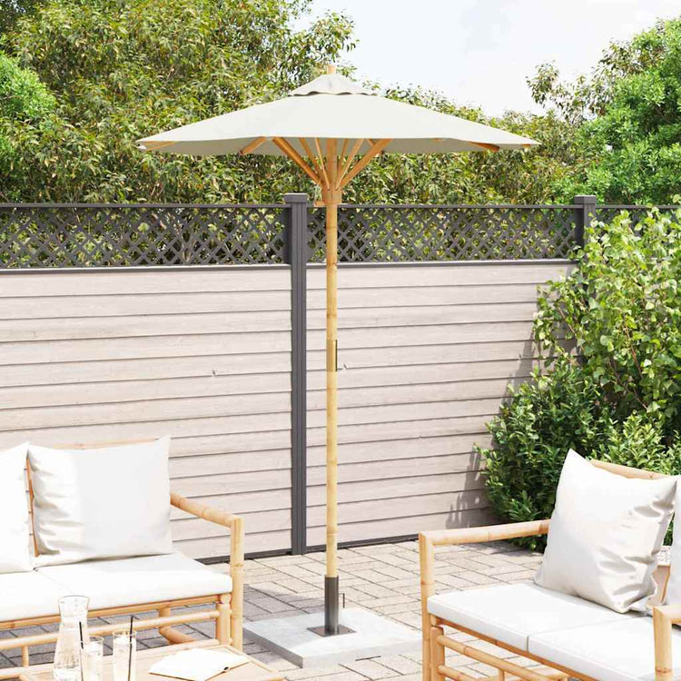 VidaXL Gartenschirm cremeweiß ø 270 x 260 cm Bambus