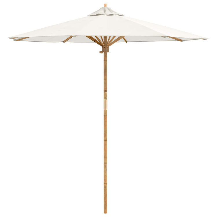 VidaXL Gartenschirm cremeweiß ø 270 x 260 cm Bambus