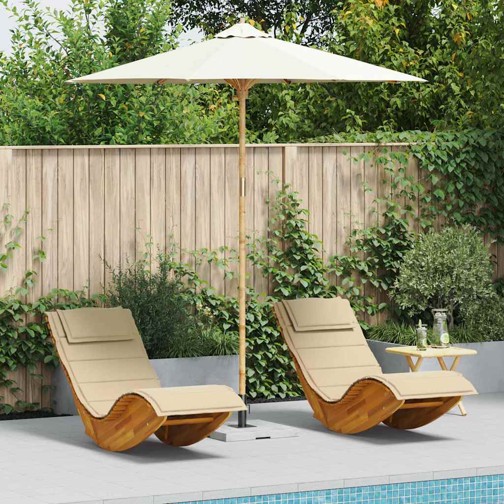 VidaXL Gartenschirm cremeweiß ø 270 x 260 cm Bambus