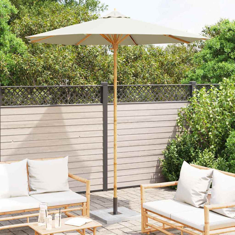 VidaXL Gartenschirm cremeweiß ø 270 x 260 cm Bambus