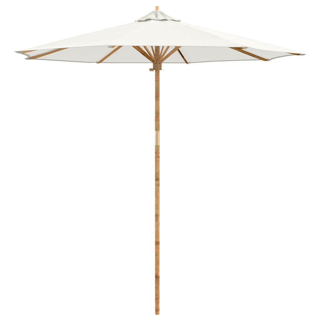 VidaXL Gartenschirm cremeweiß ø 270 x 260 cm Bambus