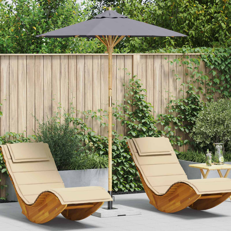 Vidaxxl Gartenschirm dunkelgrau ø 270 x 260 cm Bambus